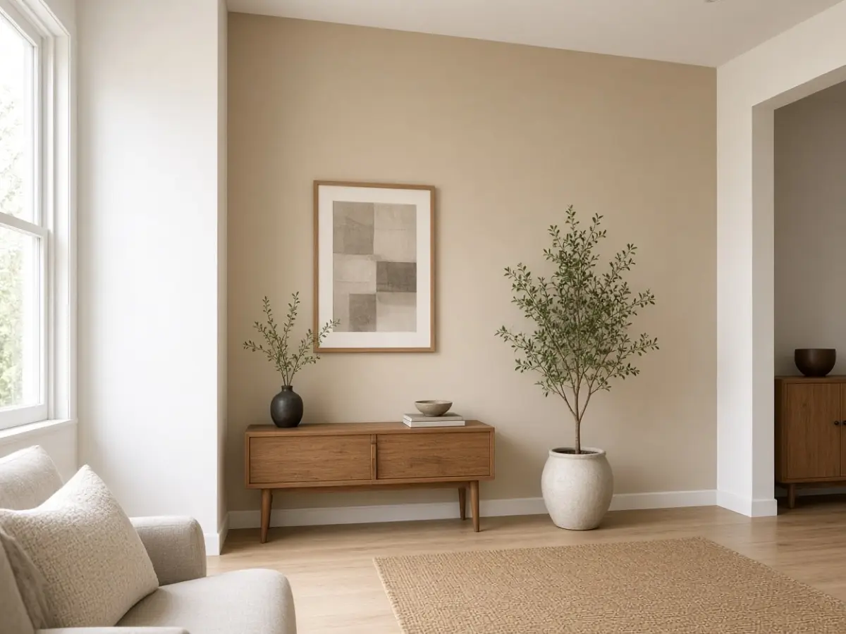 One accent wall painted a step deeper than the surrounding walls