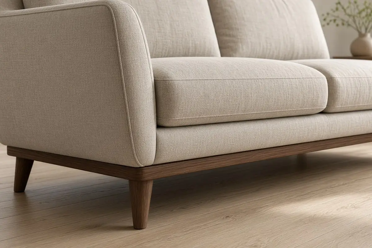 Sofa with new tapered wood legs